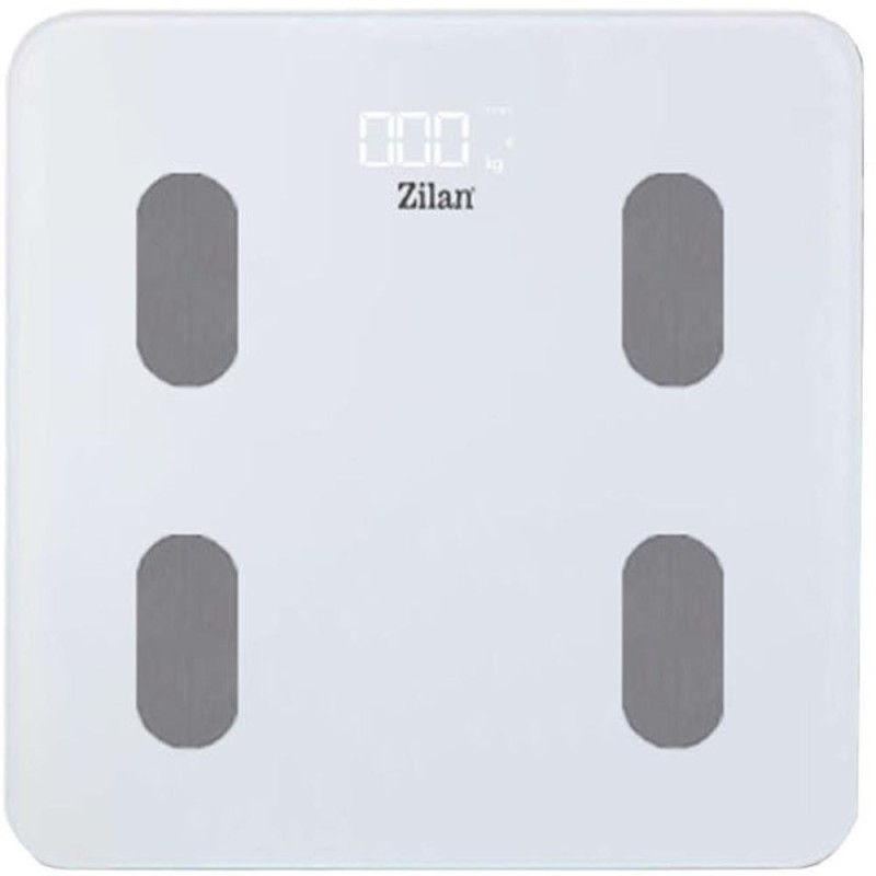 Cantar Electronic Persoane, Alb, 28 x 28 cm, Capacitate Maxima 180 kg, Sticla