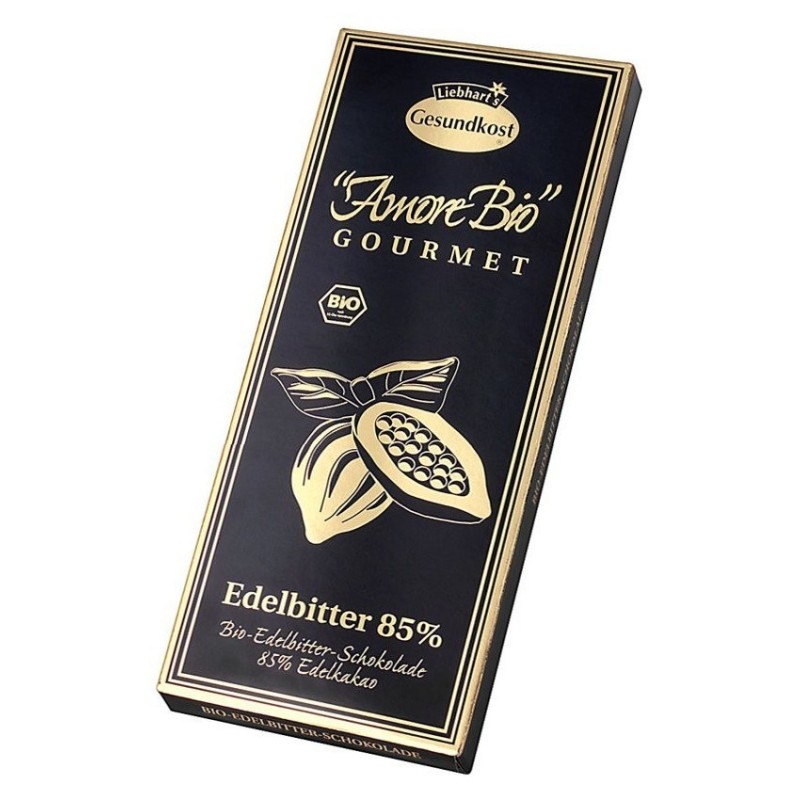 Ciocolata Neagra, 85% Cacao, 100 g, Liebhart's Amore Bio