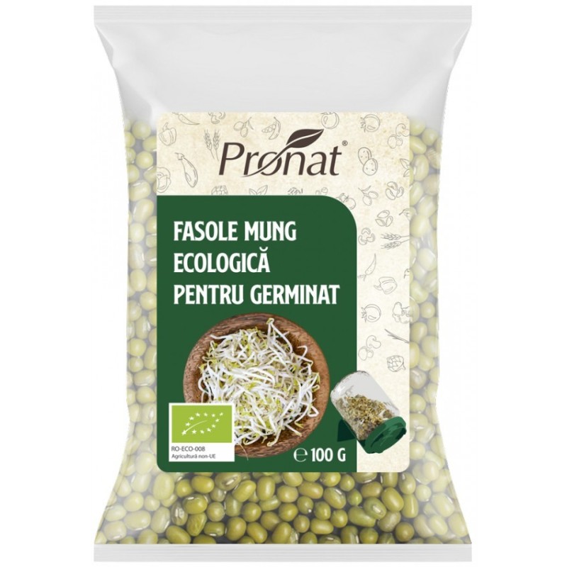 Fasole Mung BIO pentru Germinat, 100 g, Pronat