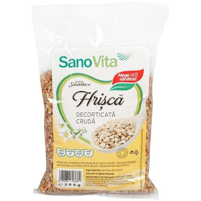 Hrisca Decorticata Cruda, Sanovita, 200 g