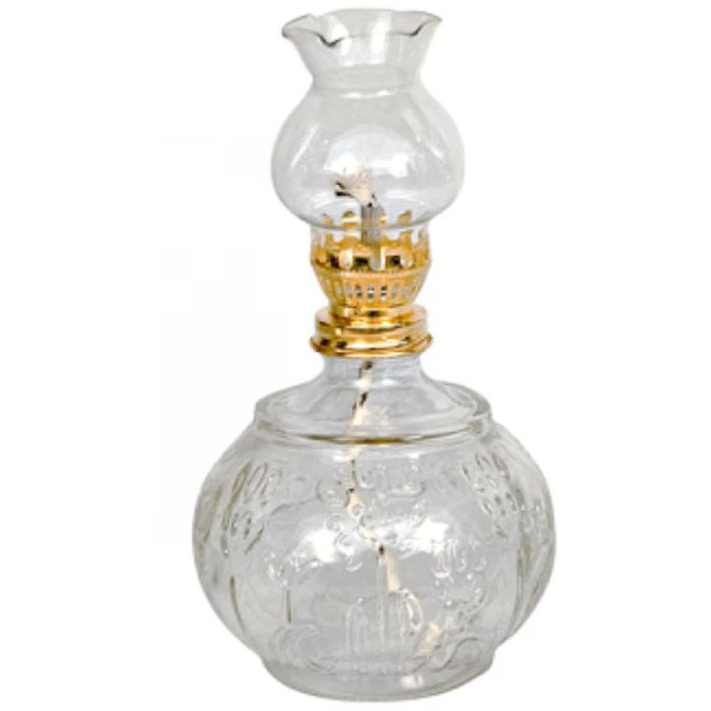 Lampa pentru Ulei Parafinic, Inaltime 19 cm, Mare, Rotunda cu Floare