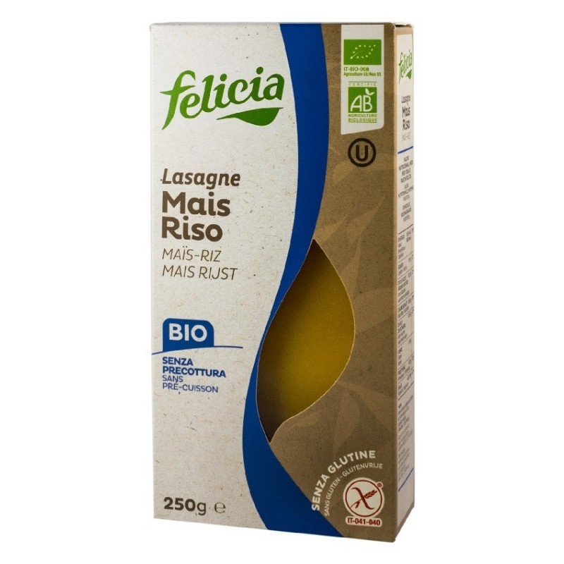 Lasagna BIO Malai si Orez, 250 g, Felicia