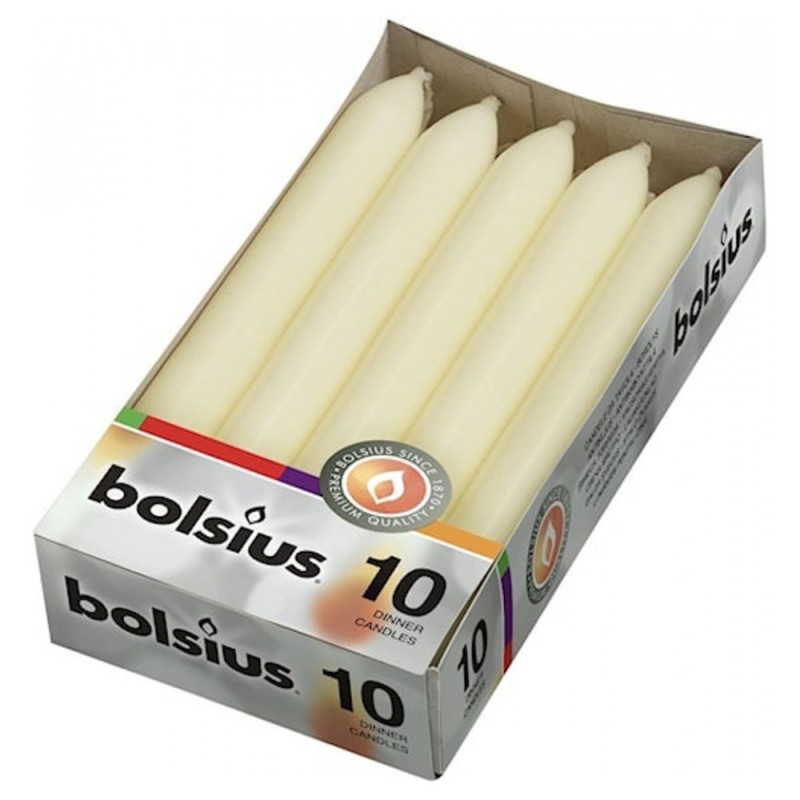 Lumanare Cilindrica Bolsius Crem, 10 Bucati