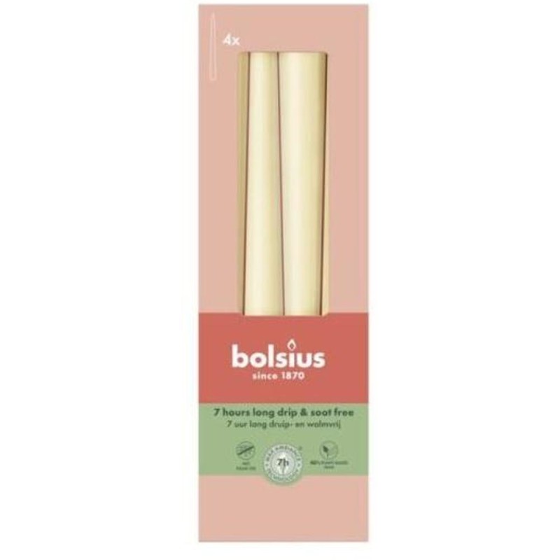Lumanare Conica, Bolsius, Bej, 4 Bucati