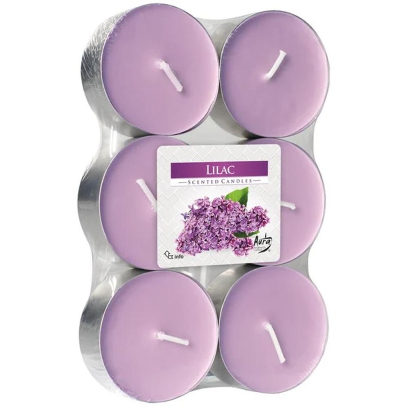 Lumanare Pastila, 8 Ore, Bispol, Parfum Liliac, 6 Bucati