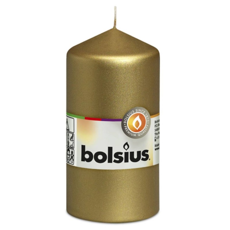 Lumanare Stalp 120 x 58 mm Bolsius, Auriu