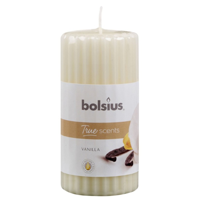 Lumanare Stalp 120 x 58 mm Bolsius, Vanilie