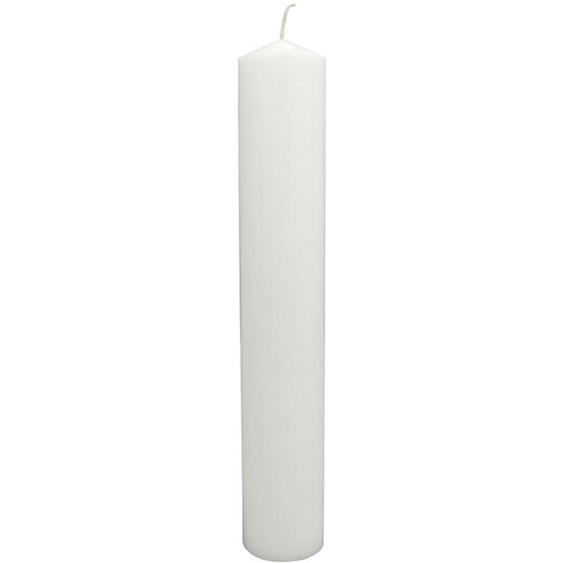 Lumanare Stalp, Alb, 350 x 60 mm, Parfumata