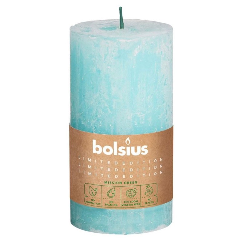 Lumanare Stalp Bolsius, Albastru, 130 x 68 mm