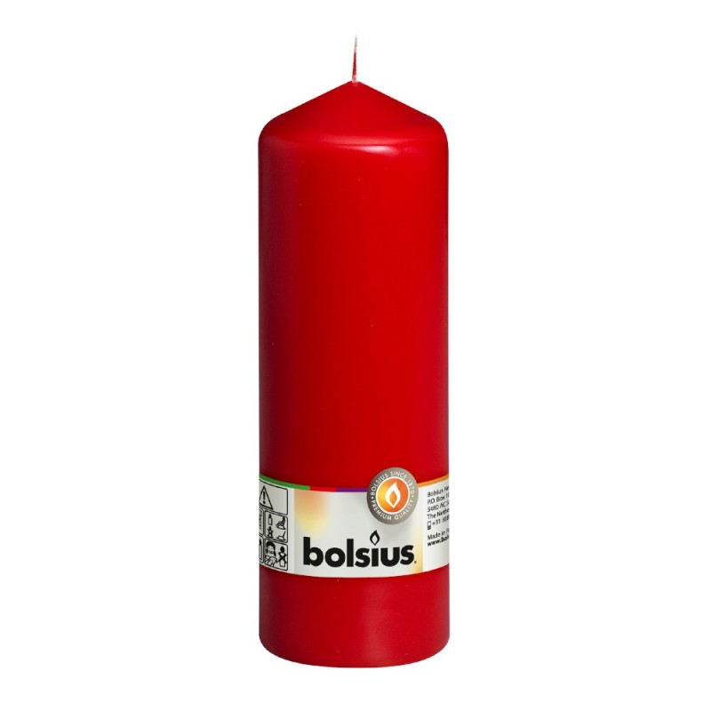 Lumanare Stalp Rosie, 200 x 68 mm, Bolsius