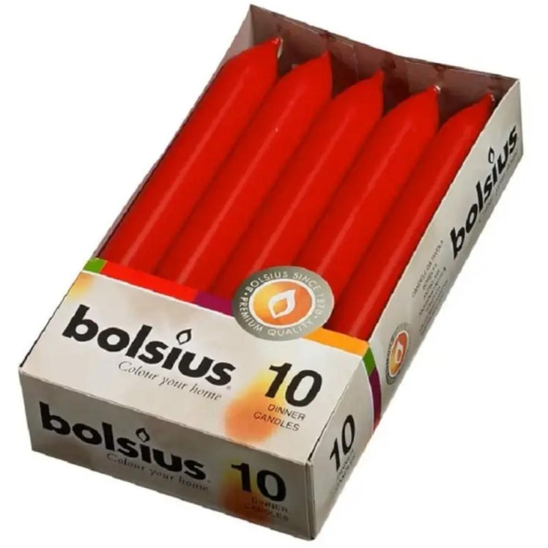 Lumanari Cilindrice, Rosu 10 Bucati