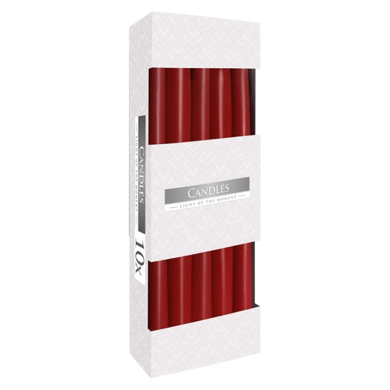 Lumanari Conice Bispol Burgund, 10 Buc