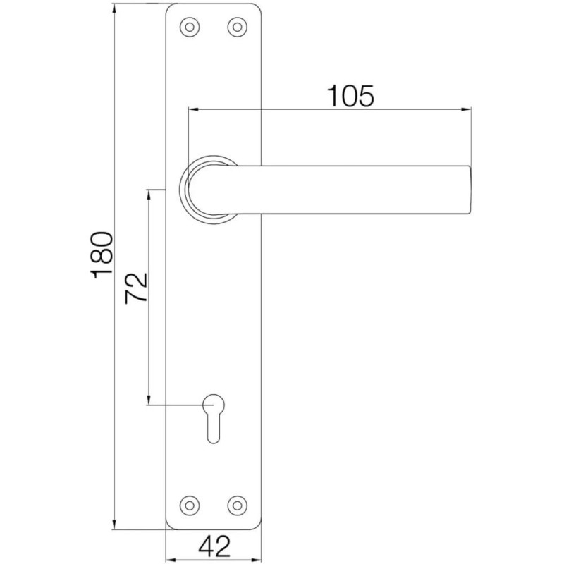 Maner Usa Interior + Sild  P, 72, Alb, Feroneria