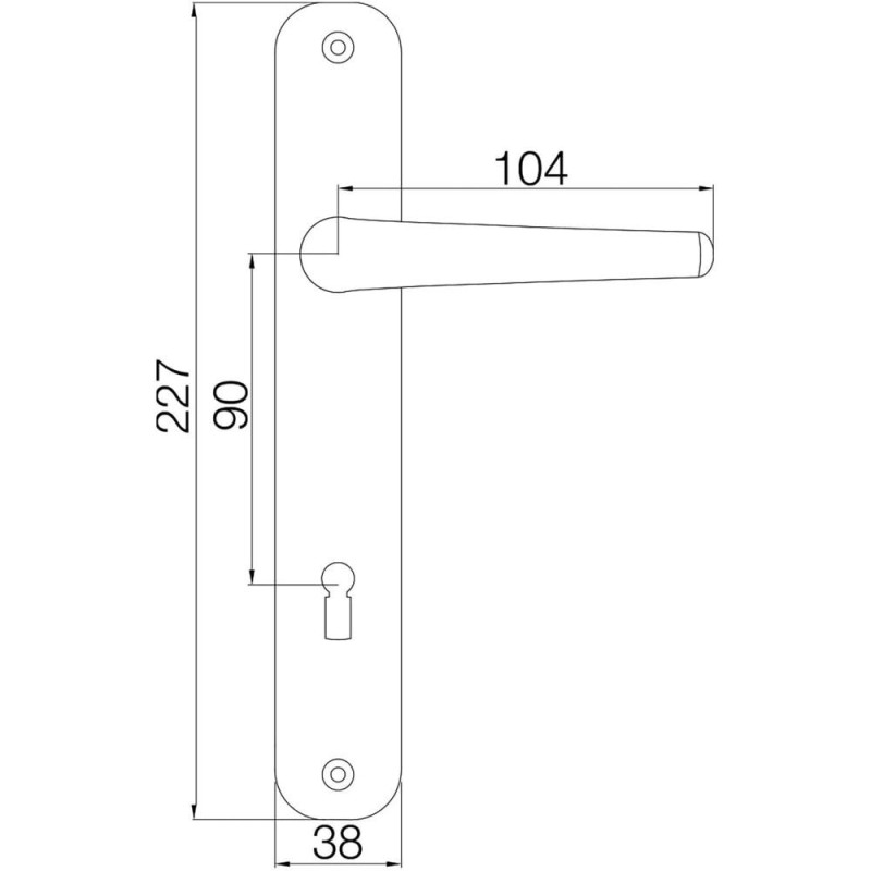 Maner Usa Interior + Sild  P, 90, Alb, Feroneria