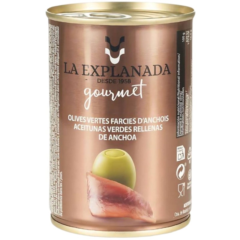 Masline Verzi Umplute cu Ansoa, Manzanilla, 280 g