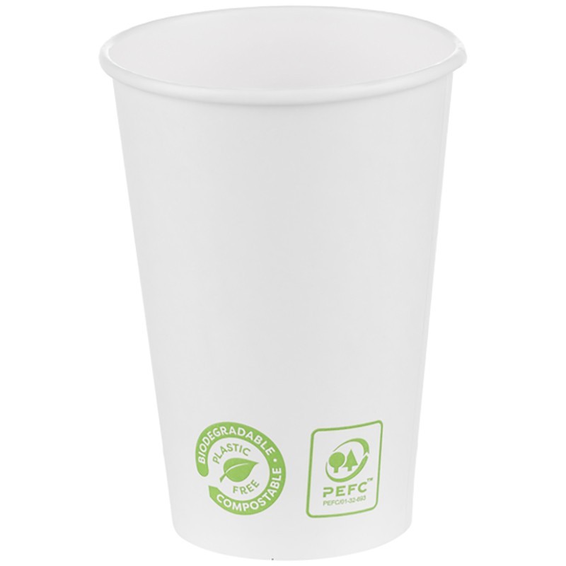 Pahare Carton Bio Albe, 180 ml, 50 buc