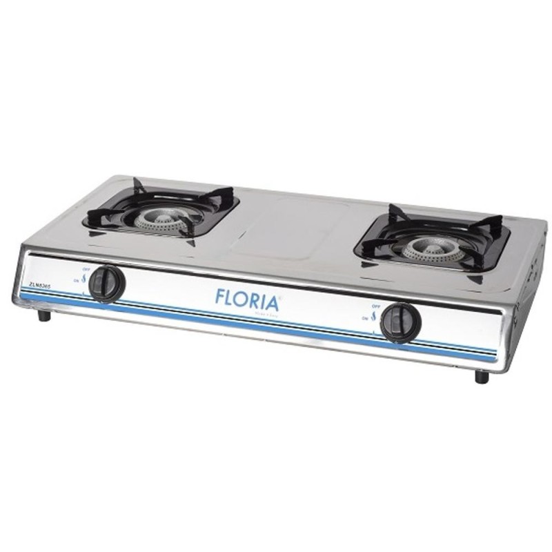 Plita din Inox, 72 x 40 x 10 cm, Doua Ochiuri, GPL, Argintiu