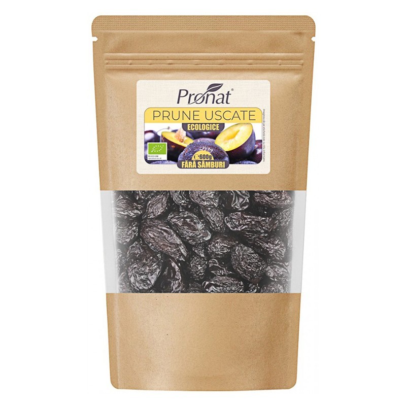 Prune Uscate Bio, fara Samburi, 600 g