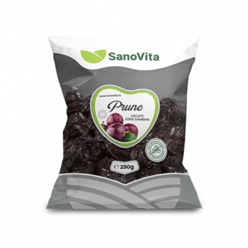 Prune Uscate fara Samburi, Sanovita, 250 g
