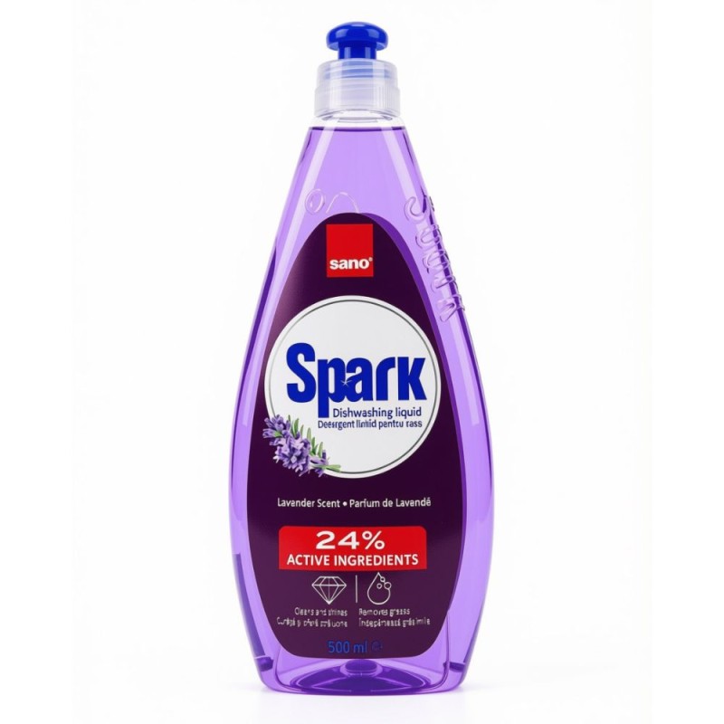 Detergent de Vase Sano Spark, cu Lavanda, 500 ml
