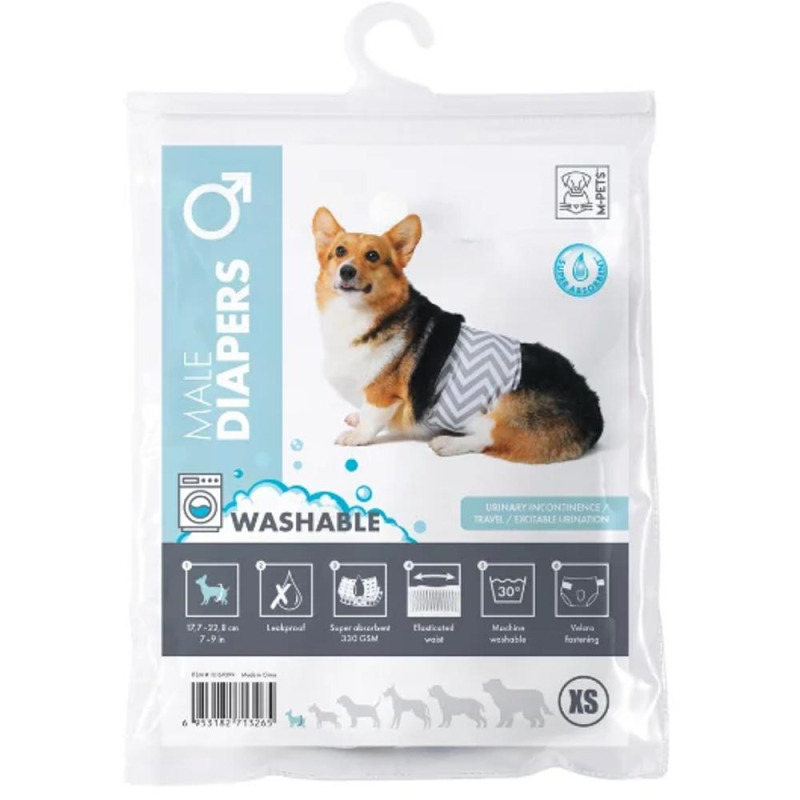 Scutece Lavabile Caini Masculi M-PETS, Marimea XS