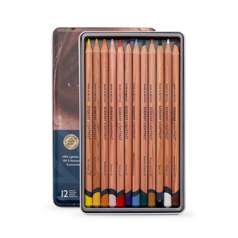 Set 12 creioane colorate Lightfast Derwent