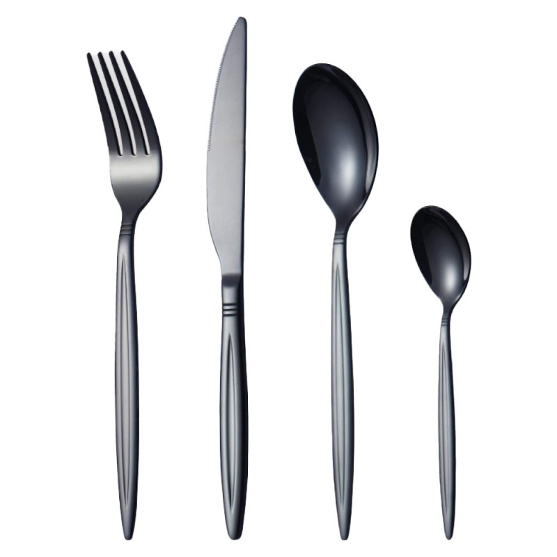 Set 24 x Tacamuri din Inox Negre, Grunberg