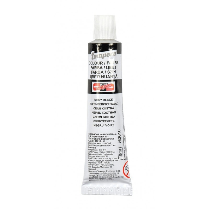 Set 5 x Culoare Tempera, Negru, 16 ml