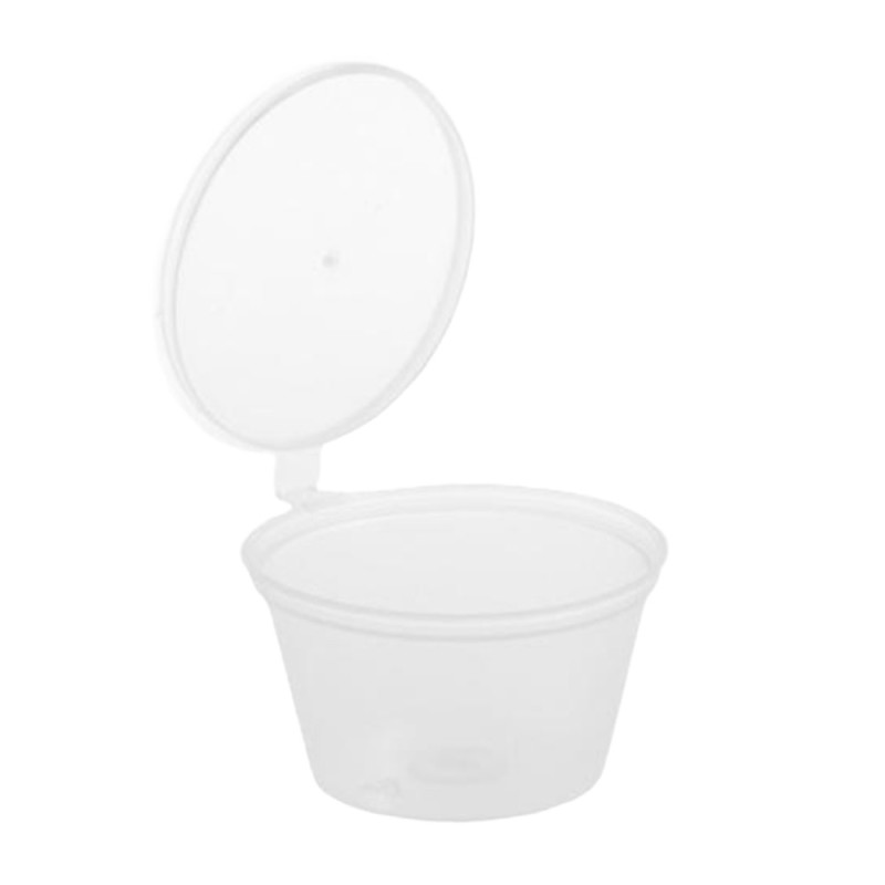 Sosiere Transparente, 60 ml, din Polipropilena, cu Capac, 50 Bucati