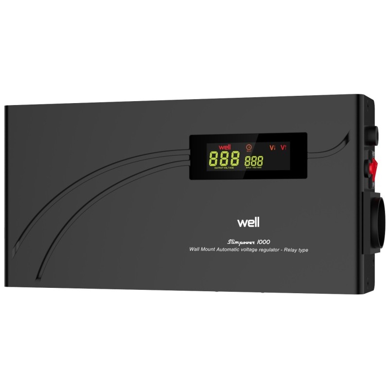 Stabilizator Automat de Tensiune cu Releu 1000VA / 600W, Orizontal, Well