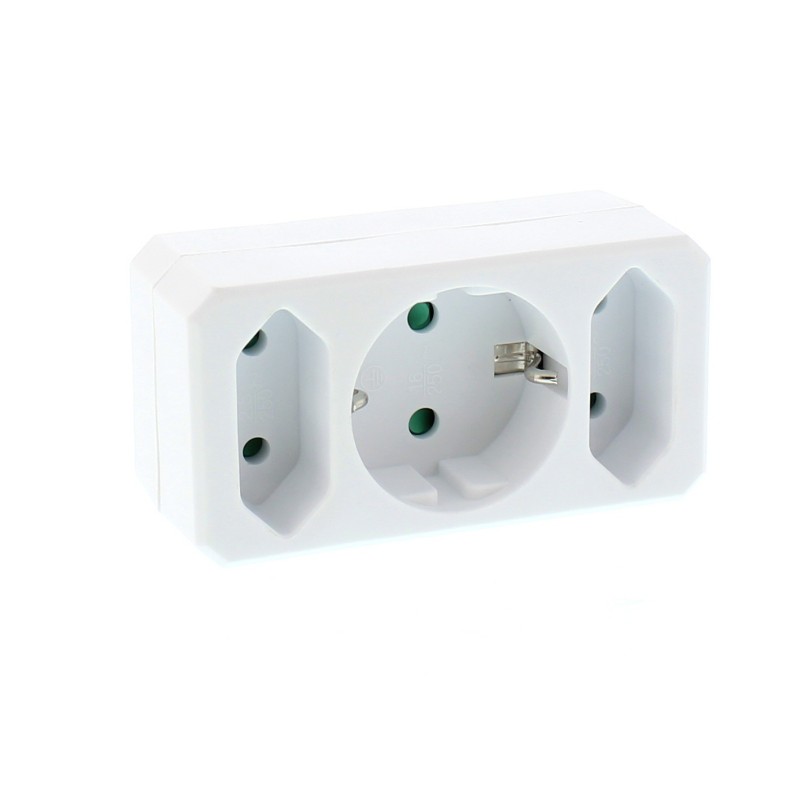 Stecher Triplu Mixt, 1 X Schuko / 2 X Euro, Well