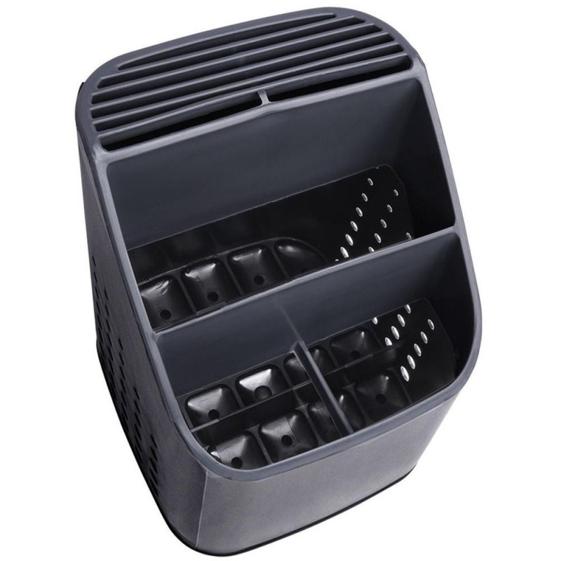 Suport pentru Tacamuri, Plastic, Negru, Vilde