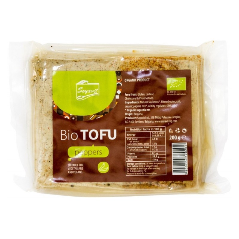 Tofu BIO cu Ardei, 200 g, Soyavit