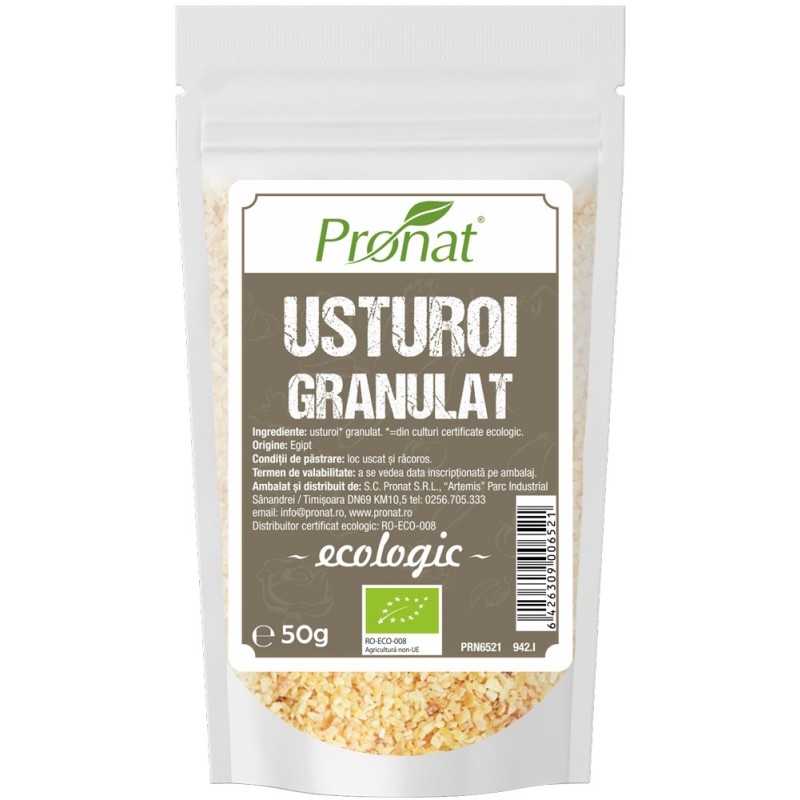 Usturoi Uscat Granulat Fin Bio, 50 g